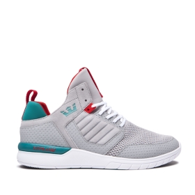 Mens Supra High Top Shoes METHOD Lt. Grey/Teal/white | AU-23173